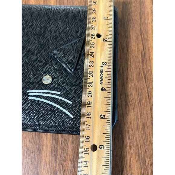 NOATD Purse Black Leather Cat Gold Jewels Metal Snaps Preppy 80s Retro Cute - Picture 13 of 14